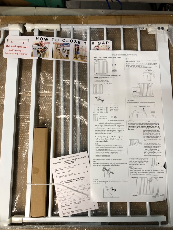 Photo 2 of BalanceFrom Easy Walk-Thru Safety Gate for Doorways and Stairways with Auto-Close/Hold-Open Features, Multiple Sizes 30-inch Tall, No Caps Fits 29.1 - 38.5" Wide