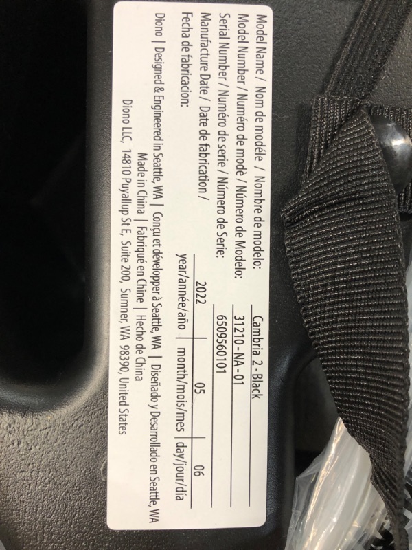 Photo 2 of Diono Cambria 2 XL 2022, Dual Latch Connectors, 2-in-1 Belt Positioning Booster Seat, High-Back to Backless Booster with Space and Room to Grow, 8 Years 1 Booster Seat, Black NEW! Black