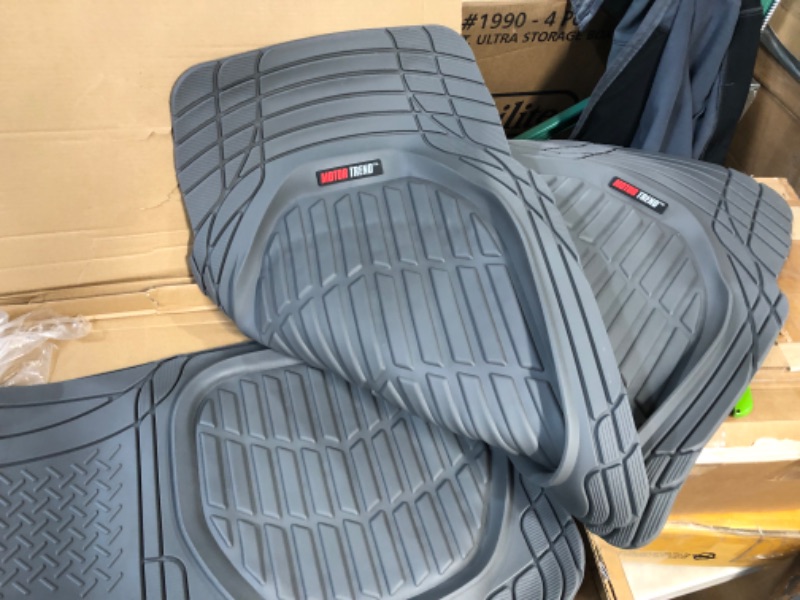 Photo 2 of Motor Trend 923-GR Gray FlexTough Contour Liners-Deep Dish Heavy Duty Rubber Floor Mats 