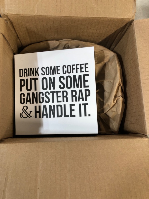Photo 1 of Barnyard Designs 'Gangster Rap' Wooden Box Sign