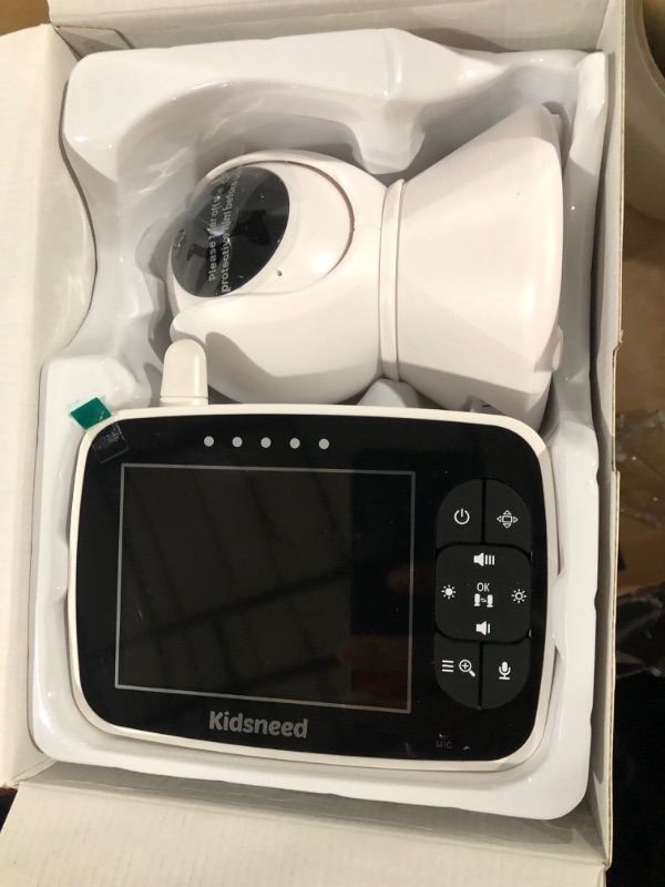 Photo 2 of **SEE NOTES**
Kidsneed Baby Monitor with Camera and Audio - 3.5 Inch Video Baby Monitor with Remote Control Pan& Tilt &Zoom Camera, Two-Way Audio, Night Vision, Temperature Monitoring, Lullabies, 960ft Long Range 935A