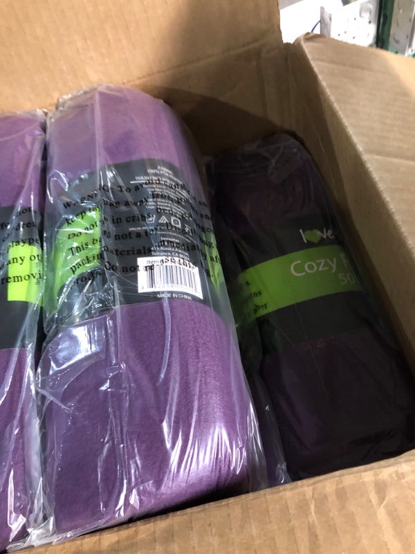 Photo 4 of 12 Pack Wholesale Soft Comfy Fleece Blankets - 60" x 50" Cozy Throw Blankets (Purple)