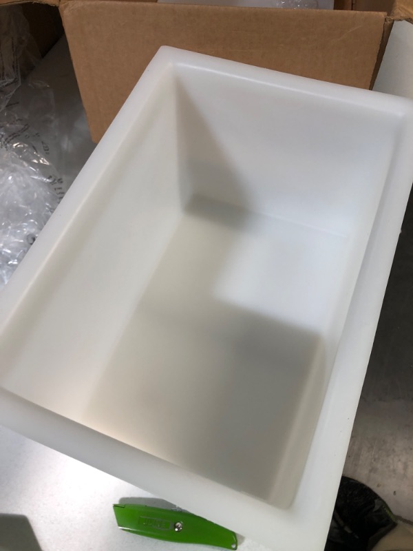 Photo 1 of SP Bel-Art Heavy Duty Polyethylene Rectangular Tank with Top Flanges and Faucet; 16.5 x 11 x 10 in.