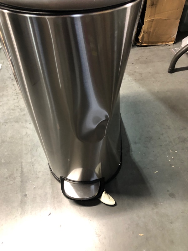 Photo 1 of Basics Stainless Steel Rectangular Soft-Close Trash Can with Foot Petal for Narrow Spaces - 40L / 10.5 Gallon SEE NOTES