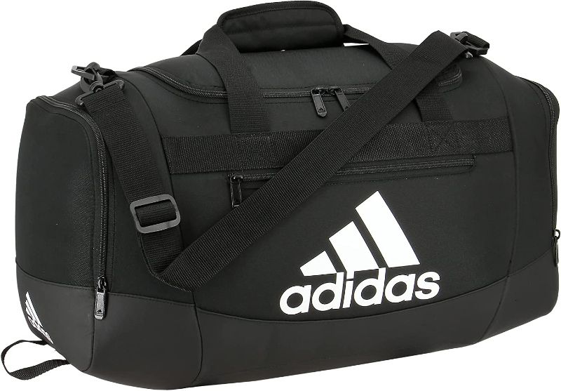 Photo 1 of adidas Defender 4 Small Duffel Bag, Black/White, 11.75"x20.5"x11"