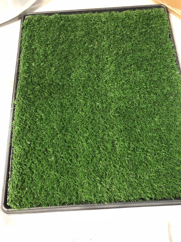 Photo 1 of Artificial Grass Puppy Pee Pad for Dogs and Small Pets - 20x25 Reusable 3-Layer Training Potty Pad with Tray - Dog Housebreaking Supplies by PETMAKER