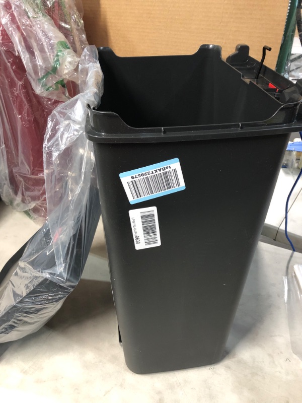 Photo 2 of **CRACK  ON TOP**
Rubbermaid Premier Series II Step-On Trash Can for Home and Kitchen, with Lid Lock and Slow Close, 13 Gallon, Charcoal