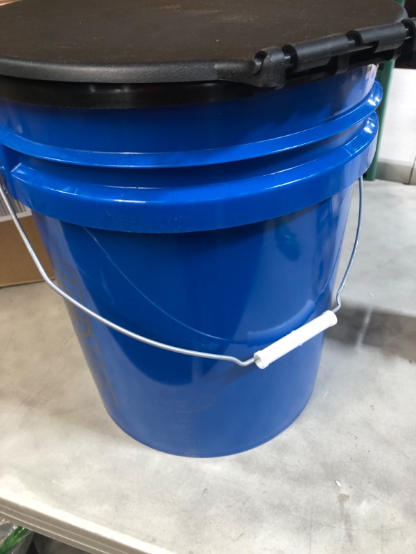 Photo 2 of Camco Portable Toilet with Seat and Cover, 5 Gallons, Blue (41549)