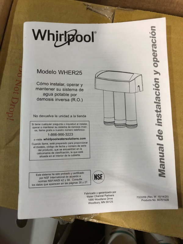 Photo 5 of [USED] Whirlpool WHER25 Reverse Osmosis (RO) Filtration System