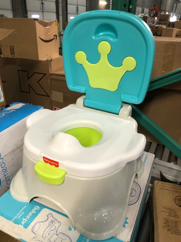 Photo 3 of **USED** 
Fisher-Price Royal Stepstool Potty, Blue Closed Box 1 Count (Pack of 1)