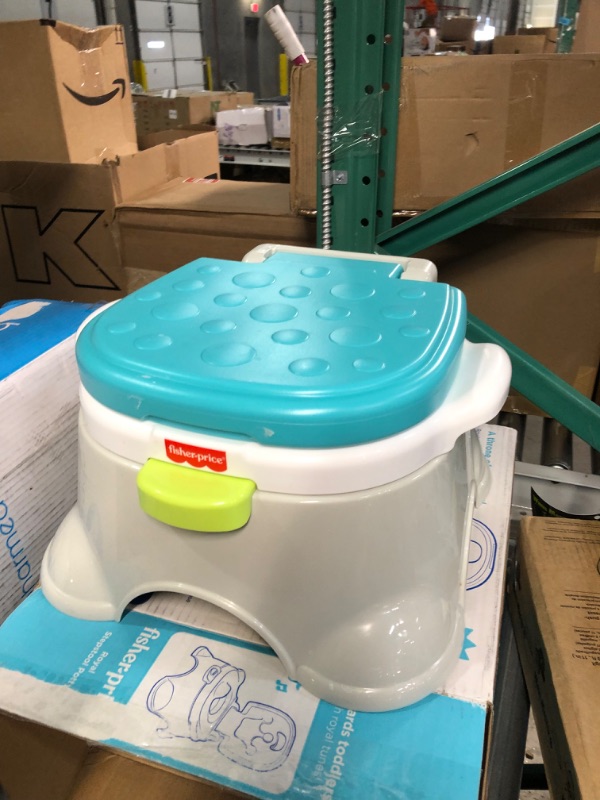 Photo 2 of **USED** 
Fisher-Price Royal Stepstool Potty, Blue Closed Box 1 Count (Pack of 1)