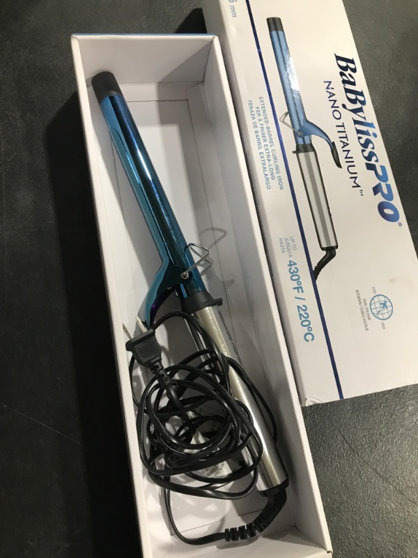 Photo 1 of BaBylissPRO Nano Titanium Spring Curling Iron 1 inch extended barrel