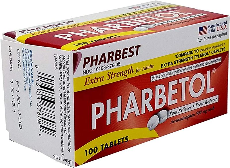 Photo 1 of 3 pack of Pharbetol 500mg Extra Strength Tablets 100 Count (Generic Extra Strength)
