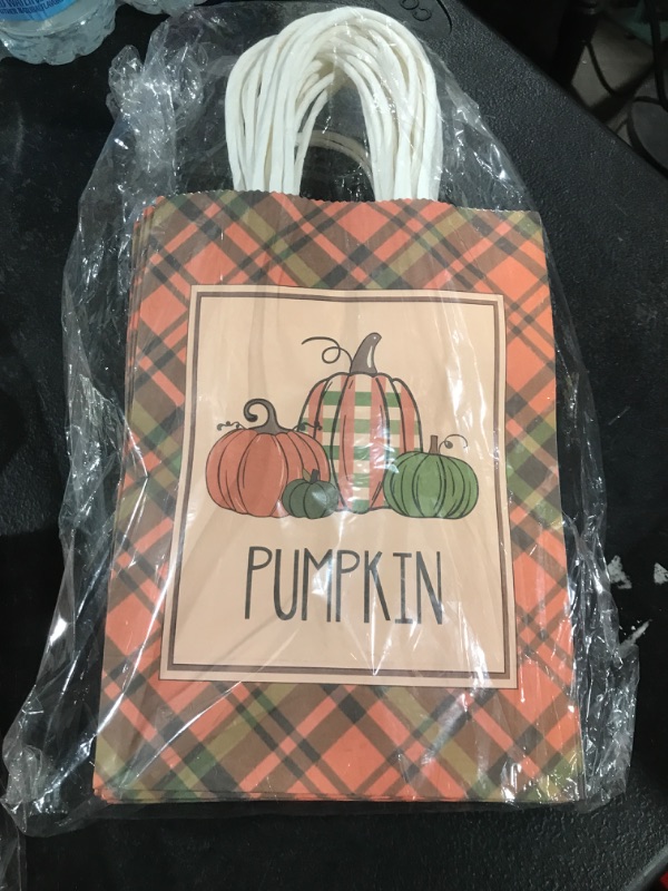 Photo 2 of 16PCS Fall Pumpkin Gift Bag Party Favor Gift Bag Tropical Decorations Fall Party Treat Bags Autumn Gift Bags for Autumn Parties, Halloween, Thanksgiving Party Favor Gift Bag