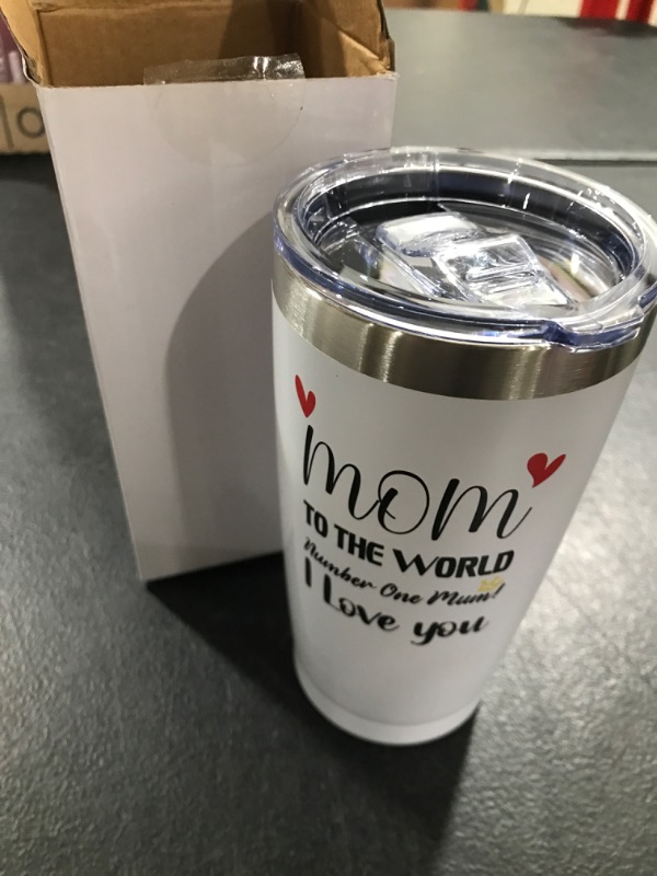 Photo 2 of 20 oz Mom Tumbler,Stainless Steel Tumbler Travel Coffee Mug, Double Wall Vacuum Insulated Coffee Travel Tumbler Gift For Mom Personalized Birthday,Wine Tumbler Cups gift for Women Mom Christmas white cup