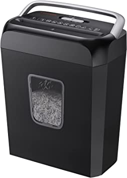 Photo 1 of Bonsaii Paper Shredder for Home Use,6-Sheet Crosscut Paper and Credit Card Shredder for Home Office,Home Shredder with Handle for Document,Mail,Staple,Clip-3.4 Gal Wastebasket