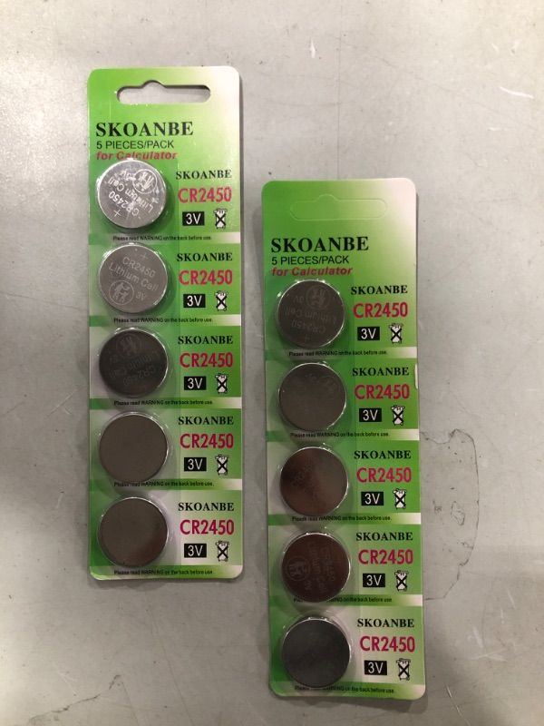 Photo 2 of (2 PACK) SKOANBE 5PCS CR2450 3V Lithium Battery
