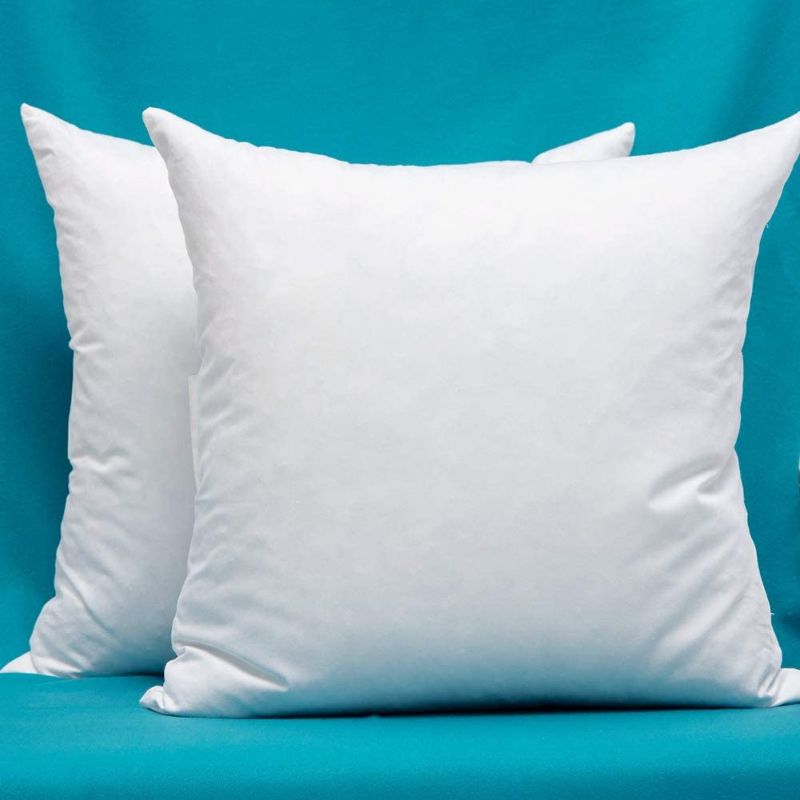 Photo 1 of  Set of 2, Cotton Fabric Square Pillow Inserts, Down Throw Pillows Inserts. 18"x18" Inches Pillow Insert

