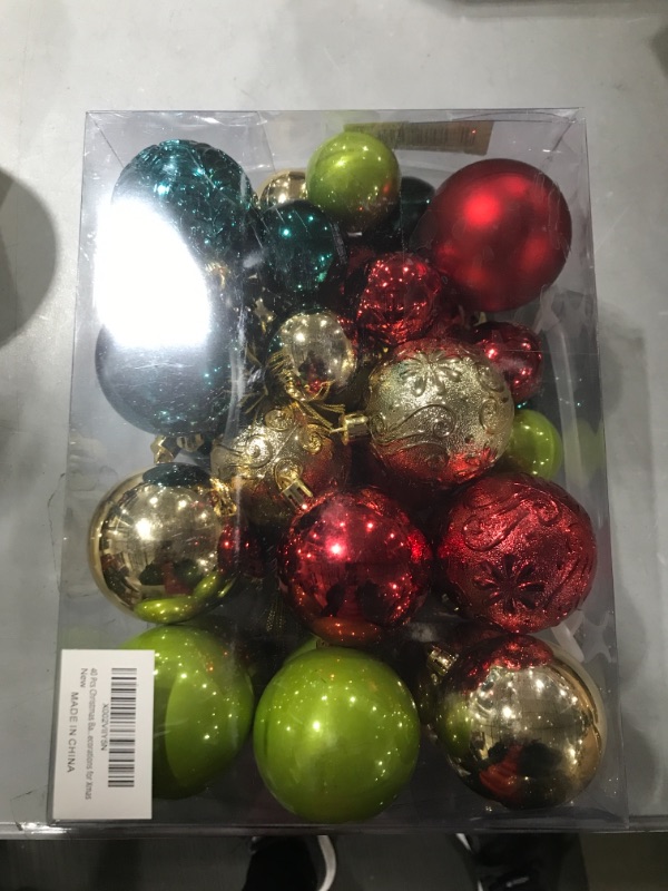 Photo 1 of  Christmas Tree Ornament Set in Red Green and Gold