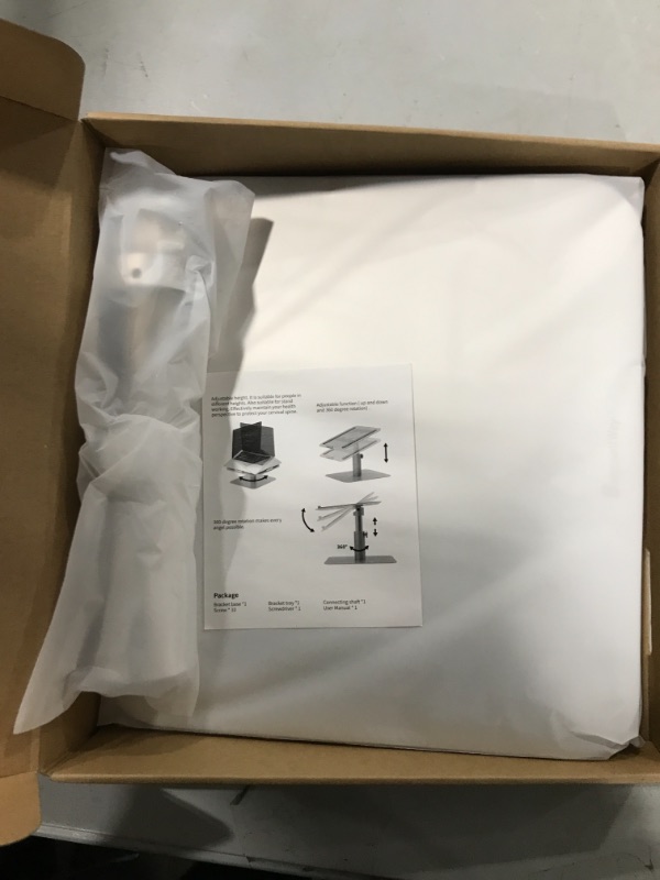 Photo 1 of SurmountWay Adjustable Laptop Stand, Swivel Laptop Stand Multi-Angle Height Ventilated Laptop Riser for Desk, 360 Rotating (10-17") -Silver