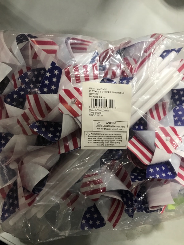 Photo 1 of (Dozen) 6" Stars and Stripes Pinwheels
