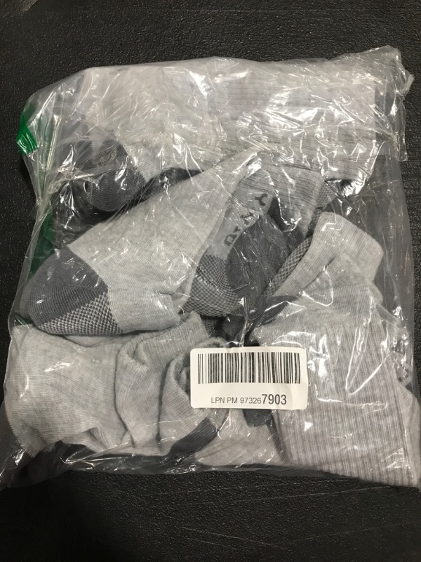 Photo 2 of APTYID Men's Moisture Control Cushioned Crew Work Boot Socks (4-6 Pairs) Work Socks Grey 6-pack 9-12. OPEN PACKAGE. 