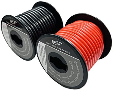 Photo 1 of OPLIAT 10 Gauge Wire?Red 25ft + Black 25ft?High Temp Silicone Wire 200 Degree C - Ultra Flexible 10 AWG Stranded Tinned Copper Wire for Battery Cable, Automotive, Inverter, RC Car, Solar Panel