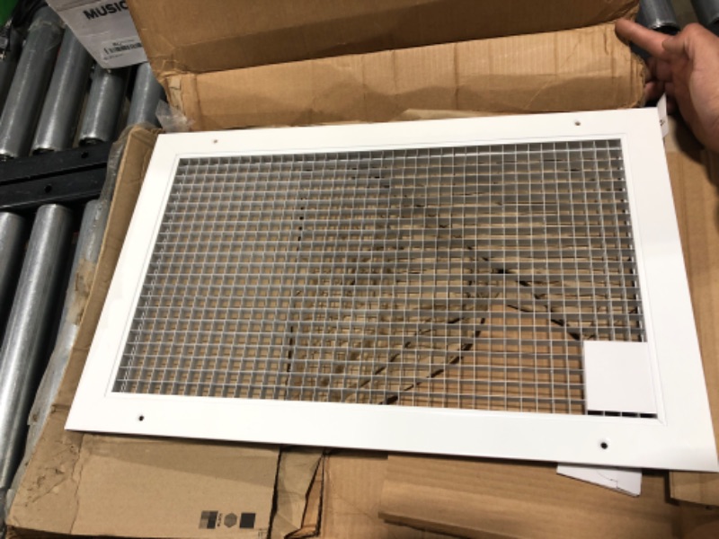 Photo 2 of 12" X 20" or 20" X 12" Cube Core Eggcrate Return Air Grille - Aluminum Rust Proof - HVAC Vent Duct Cover - White [Outer Dimensions: 14.75]
