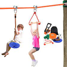 Photo 1 of COCASES Zip Line, Zipline Kits for Kids and Adults, 52ft Zipline Pulley Monkey Bar Seat Kit for Backyard Play, Toddler Outdoor Toys, Ninja Warrior Obstacle Course for Kids
