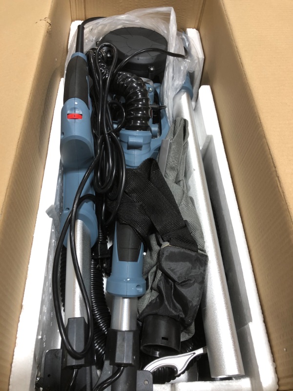 Photo 4 of Handife Drywall Sander 800W 7A Drywall Sander with Vacuum Auto Dust Collection, Variable Speed 800-1800RPM Drywall Power Sander with Double-Deck LED Lights, Extendable Handle, Carrying Bag Blue