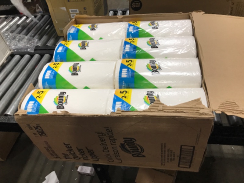 Photo 2 of Bounty Quick-Size Paper Towels, White, 16 Family Rolls = 40 Regular Rolls Charmin Ultra Soft Cushiony Touch Toilet Paper, 24 Family Mega Rolls = 123 Regular Rolls