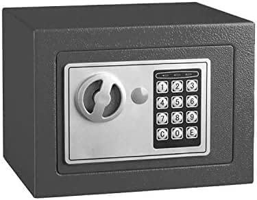 Photo 1 of  Safe Box Digital Electronic Security Keypad Mini Small Safes with Grey Safe And Lock Box for Home Office Travel Business Use, 0.236 Cubic Feet