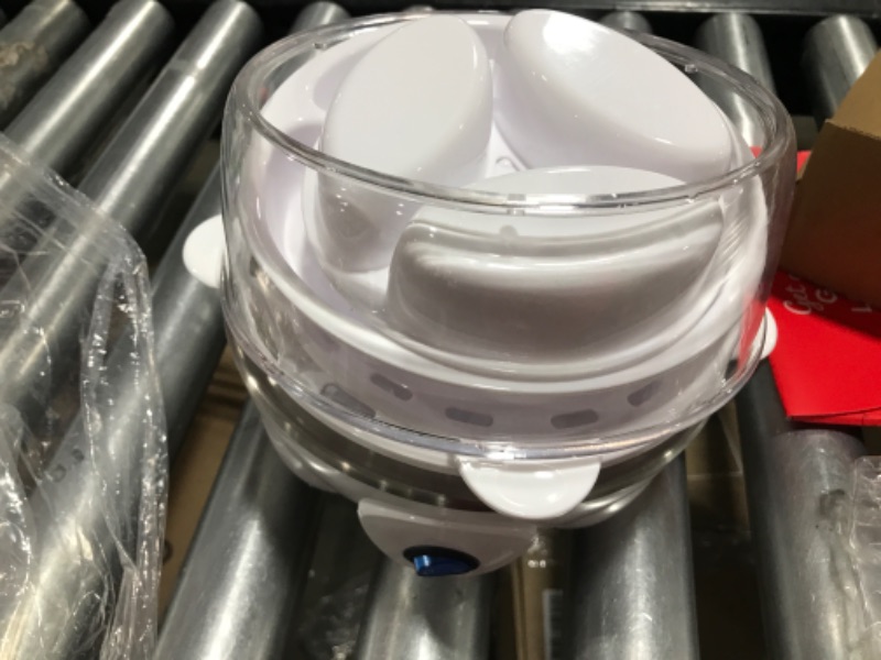 Photo 3 of DASH Deluxe Rapid Egg Cooker for Hard Boiled, Poached, Scrambled Eggs, Omelets, Steamed Vegetables, Dumplings & More, 12 capacity, with Auto Shut Off Feature - White White Egg Cooker