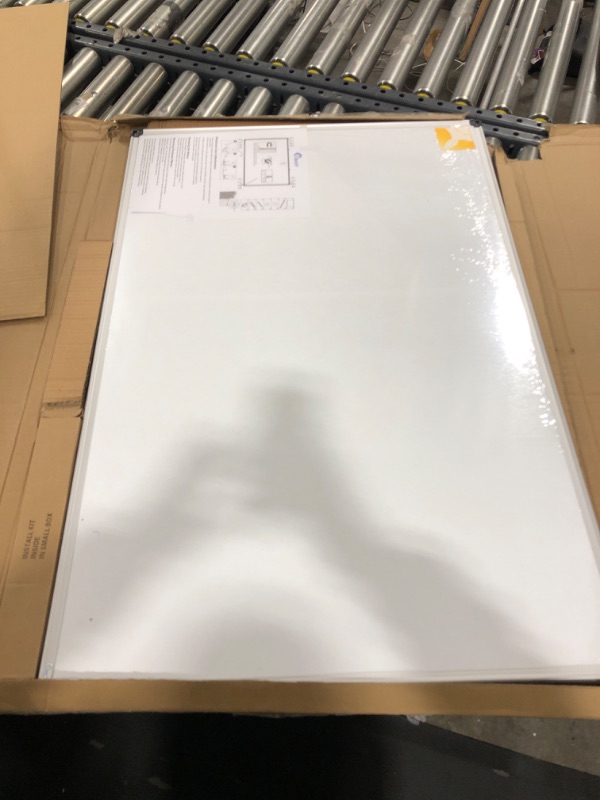 Photo 2 of XBoard Magnetic Dry Erase Board/Whiteboard, 36 X 24 Inches, Double Sided White Board,1 Dry Eraser & 3 Dry Erase Markers & 4 Push Pin Magnets 36" x 24"