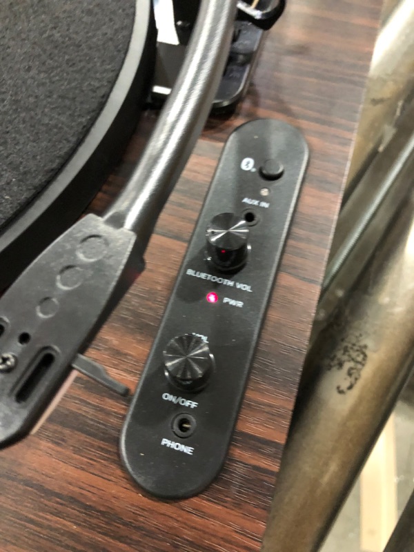 Photo 1 of ION Audio Luxe LP – Bluetooth Vinyl Record Player with Speakers, USB Conversion, Full Size Platter, Auto-Stop, Headphone Out, 3 Speeds

