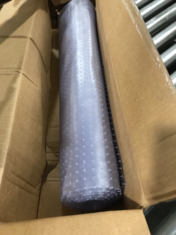 Photo 2 of RESILIA Industrial-Grade Floor Protector for Deep Pile Carpet with Crosshatch Pattern, Clear, Easy-to-Clean Plastic Mat, 24 Inches x 6 Feet, for High Traffic and Commercial Use
