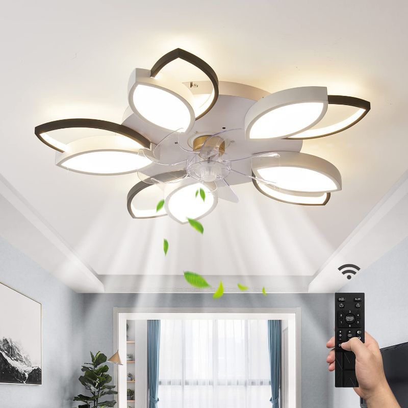 Photo 1 of 26.3" Ceiling Fans with Lights?Ceiling Fans with Lights and Remote?3 Shades of light6-level Speed regulationflush Mount Ceiling Fan?Suitable for bedrooms, Living Rooms, etc.
