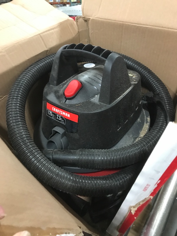 Photo 3 of CRAFTSMAN CMXEVBE17250 2.5 Gallon 1.75 Peak HP Wet/Dry Vac, Portable Shop Vacuum with Attachments