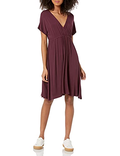 Photo 1 of Amazon Essentials Women's Surplice Dress (Available in Plus Size), Burgundy, X-Large