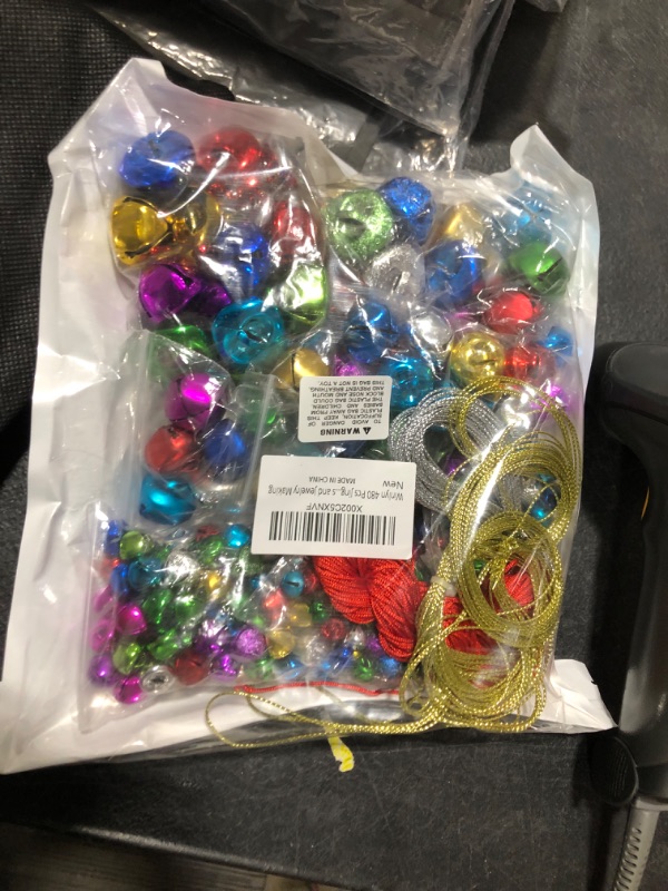 Photo 2 of 480 Pcs Christmas Jingle Bells Bulk Colorful Craft Bells Holiday Metal DIY Bells 6 Sizes 0.2" to 1" 7 Colors Shiny Matte Frosted with String for Christmas Festival Decorations Jewelry Making Crafts