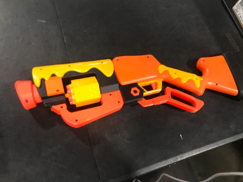 Photo 2 of NERF Roblox Adopt Me!: Bees! Lever Action Dart Blaster, Rotating 8-Dart Drum, 8 Elite Darts, Code to Unlock in-Game Virtual Item Frustration Free Packaging