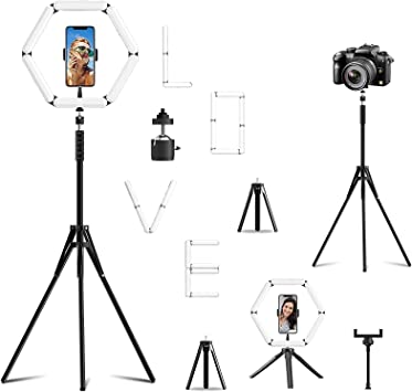 Photo 1 of 18 Inch Ring Light with Stand and Phone Holder Kit, 3200-7000K Dimmable Selfie Lights with Tripod for Videos Zoom Meeting TikTok YouTube Shooting