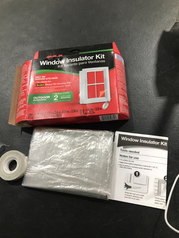 Photo 2 of 3M 2170 W-6 Outdoor Window Insulation Kit, 2, Clear and 2175 Outdoor Insulator Film, 5-Inch by 13.8-Yard EXT Window Mount Tape, Windows & Doors 2-Windows Outdoor Insulator Kit + Insulator Film