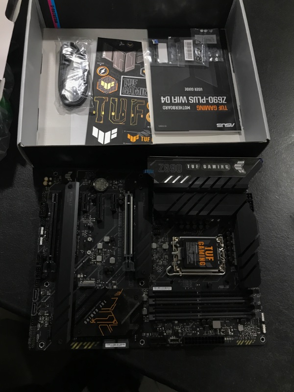 Photo 3 of ASUS TUF Gaming Z690-Plus WiFi D4 LGA1700(Intel 12th Gen) ATX gaming motherboard(PCIe 5.0, DDR4,4xM.2/NVMe SSD,14+2 power stages,WiFi 6,2.5Gb LAN,front USB 3.2 Gen 2 Type-C,Thunderbolt 4,ARGB headers)