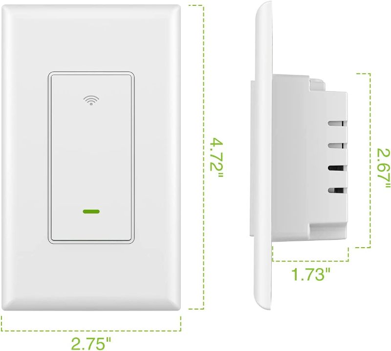 Photo 1 of 3 Way Switch, On-Off in-Wall, Single Pole Smart Switch Works by Voice with Alexa or Google Assistant, by App, or Manually, White, 3 Way Light Switch, 15A, 4 Pack,SW6