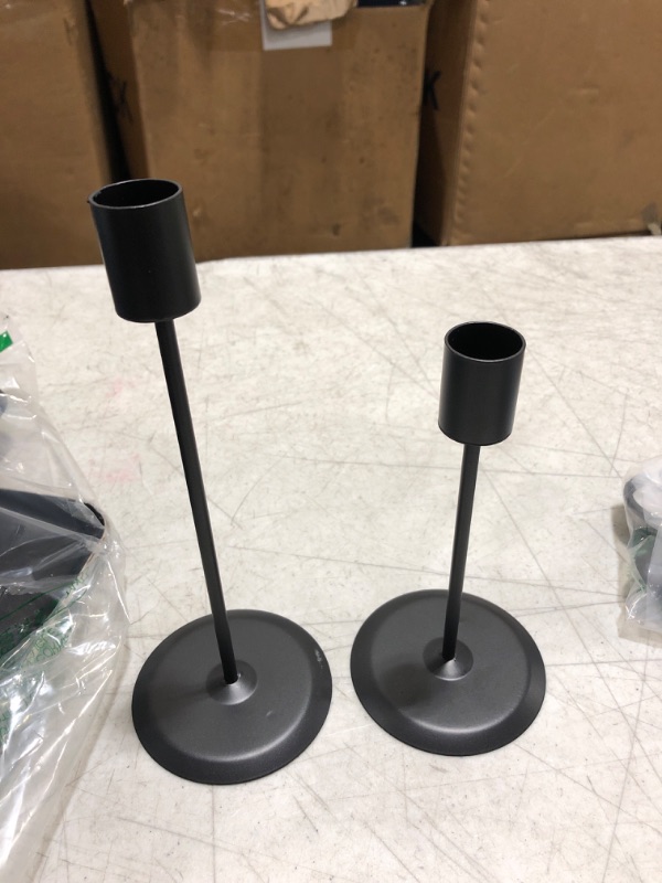 Photo 1 of 2 black metal candle stick holders