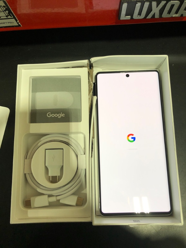 Photo 2 of Google Pixel 7 Pro - 5G Android Phone - Unlocked Smartphone with Telephoto/ Wide Angle Lens, and 24-Hour Battery - 256GB - Snow 256GB Phone Only Snow DAMAGED BOX 