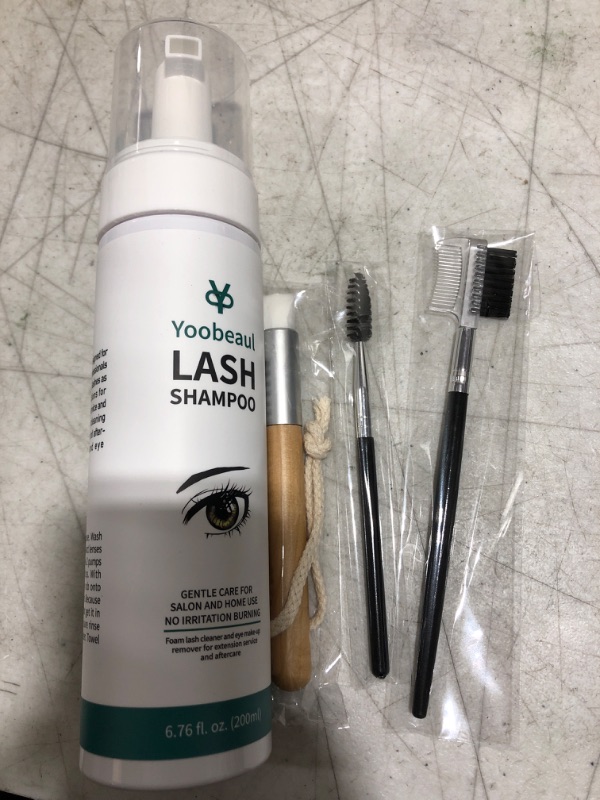 Photo 2 of 200ML Lash Shampoo for Lash Extensions Kit + 3 Brushes, Eyelid Foaming Cleanser, Clean for Extensions Natural Lashes, No Paraben/Sulfate, Safe Makeup & Mascara Remover, Professional & Self Use 6.76 Fl Oz(Pack of 1)