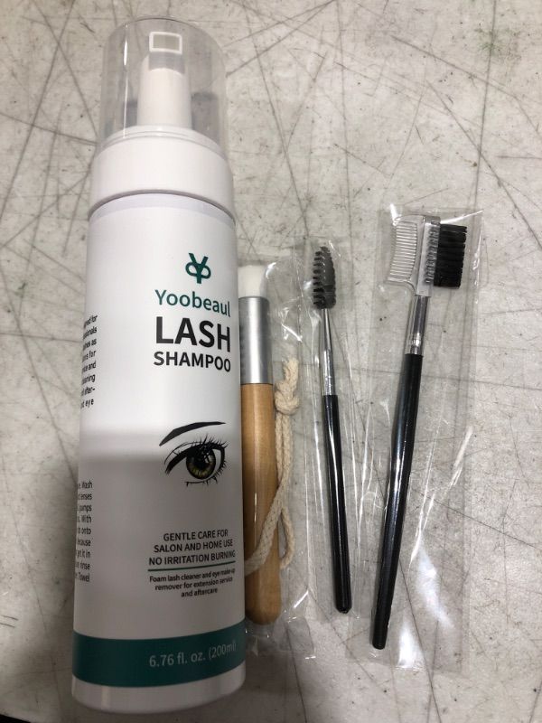 Photo 2 of 200ML Lash Shampoo for Lash Extensions Kit + 3 Brushes, Eyelid Foaming Cleanser, Clean for Extensions Natural Lashes, No Paraben/Sulfate, Safe Makeup & Mascara Remover, Professional & Self Use 6.76 Fl Oz(Pack of 1)