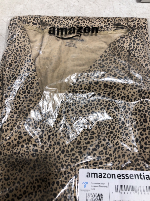 Photo 2 of Amazon Essentials Women's Surplice DressRayon Blend Leopard 3X